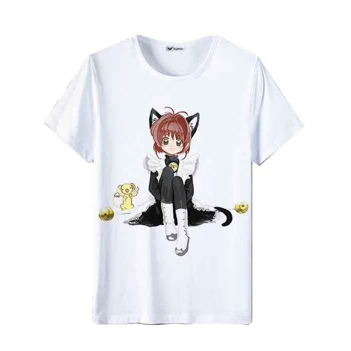 Cardcaptor Sakura, женская футболка Kawaii, короткий рукав, летняя, Femme, футболка, Harajuku, свободные топы, пара, одежда для девочек, милые пальто