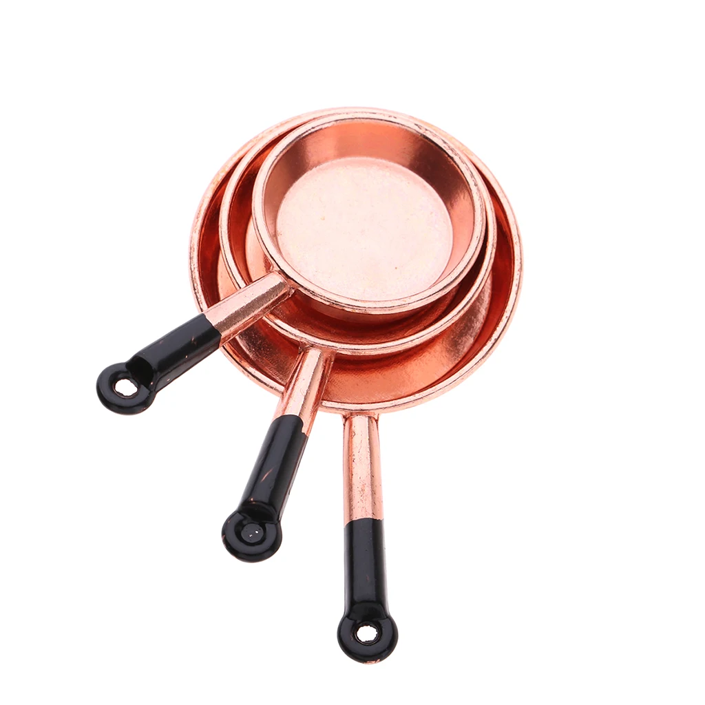 1/12 Dollhouse Kitchen Cookware Miniature Pots and Pans Skillet Model Mini Kitchen Utensils for Dolls House Life Scene Ornament