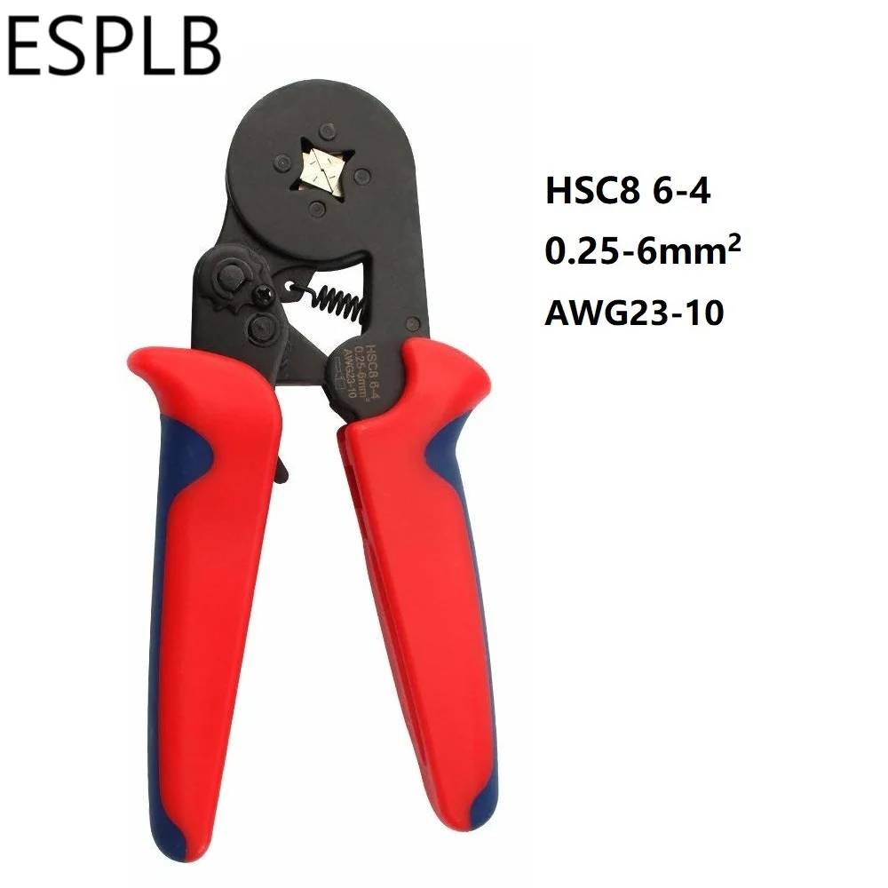 Esplb мини обжимные плоскогубцы HSC8 6-4 HSC8 6-6 0,25-6mm2 HSC8 6-4A 0,25-10mm2 плоскогубцы ручной инструмент терминалы - Цвет: HSC8 6-4