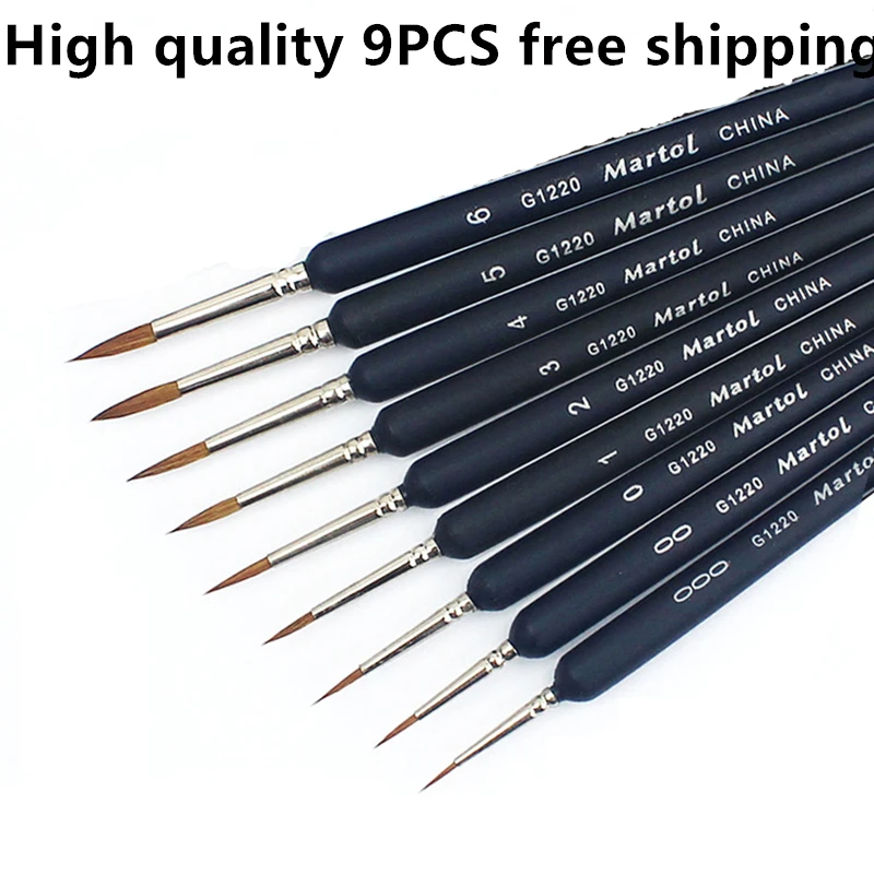 9pcs watercolor painting line art brushes nail art brush calligraphy