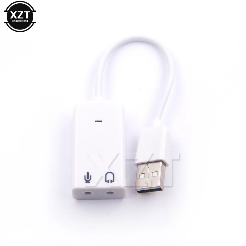Внешняя звуковая карта USB внешняя белый цвет 2 0 виртуальных каналов адаптер
