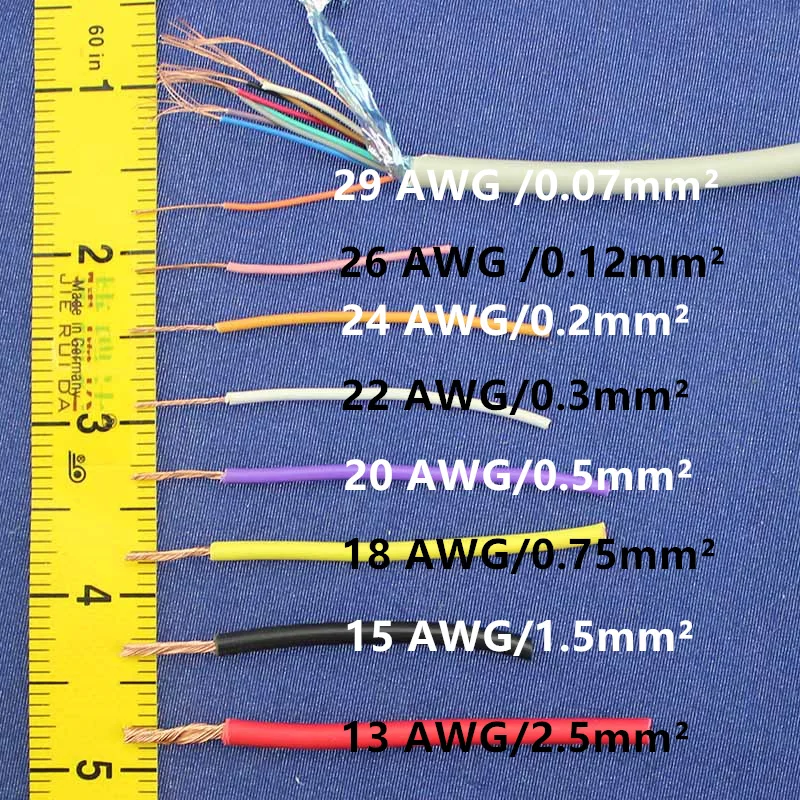 Высокое качество 15 AWG гибкий многожильный 2 метра провода электрический кабель светодиодный кабель, DIY подключить цвет выбрать