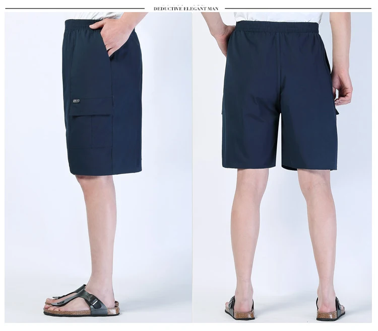 2018 Новый Для мужчин свободные короткие брюки-карго Для мужчин лето Повседневное свободные короткие штаны одноцветное Цвет дышащая Для