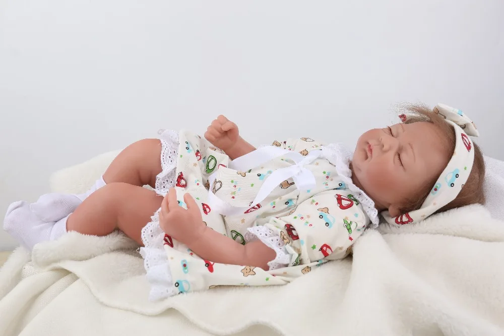 Reborn Baby 19 дюймов виниловые закрытые глаза красивые куклы игрушки для девочек