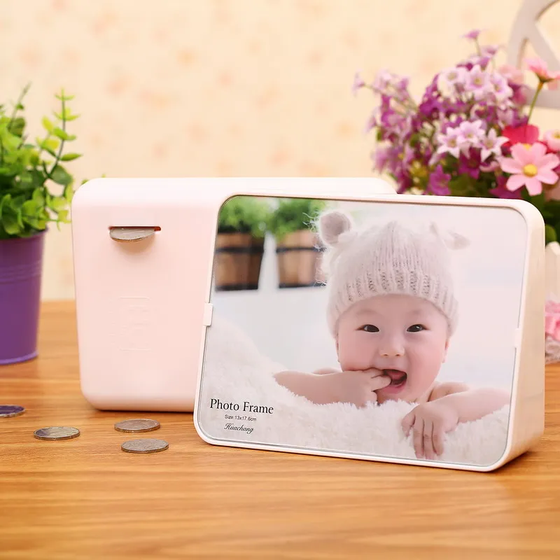 

Photo frame Piggy Bank Money Piggy Box for Children coin saving/Christmas Gift for 7'' and 5'' photo home decoration