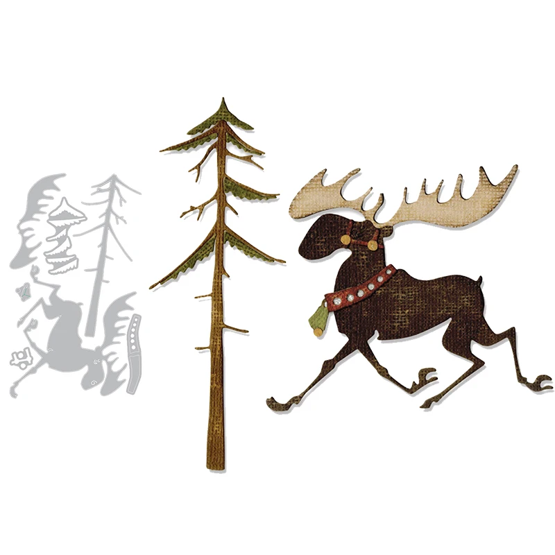 

Metal Cutting Dies for Scrapbooking Christmas Reindeer New 2019 Cutting Embossing Stencils Paper Craft Die Paper Cards Making