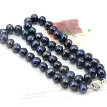 Al por mayor! negro de agua dulce collares de Perlas 8-9mm 18 pulgadas DIY mujeres envío gratuito joyería que hace a mano con cuentas regalos