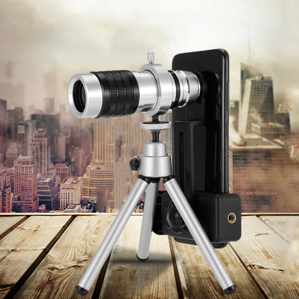 SUNCORE Monocular Telescope with Phone Clip Tripod 12X