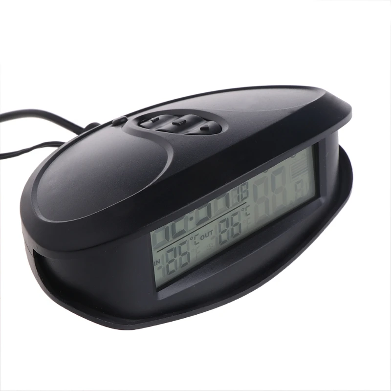 

Digital Car Thermometer Luminous LED Table Clock Indoor/outdoor Thermometers Voltmeter Time AlarmBlue Orange Backlight EC98