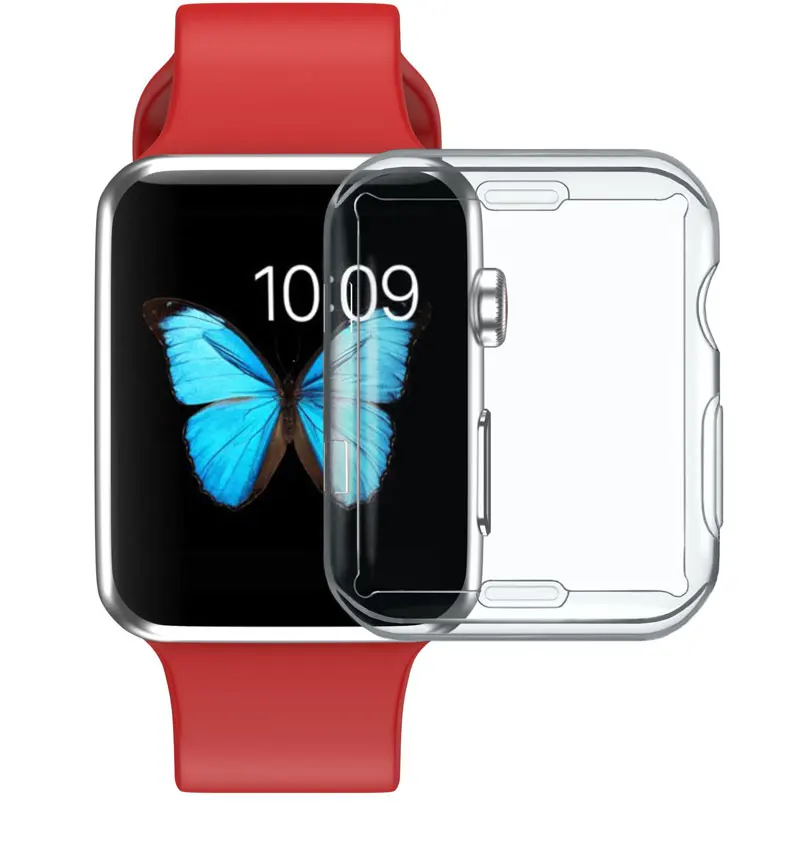 Силиконовый защитный чехол для apple watch 4, 3, 2, 1, 44 мм, 40 мм, iwatch 42 мм, 38 мм, ультра-тонкая прозрачная рамка, аксессуары для корпуса
