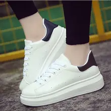 Женские кроссовки; прогулочная обувь; модные белые кроссовки с круглым носком; Женская Белая обувь; обувь на платформе со шнуровкой; zapatillas mujer
