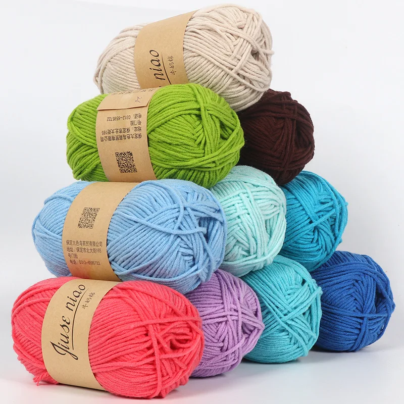 

Milk Cotton Wool Line Crochet Yarn Soft Hand Knitting Yarn For Clothing Scarf Hat DIY Handcraft Knitting Accessories 50g/pc