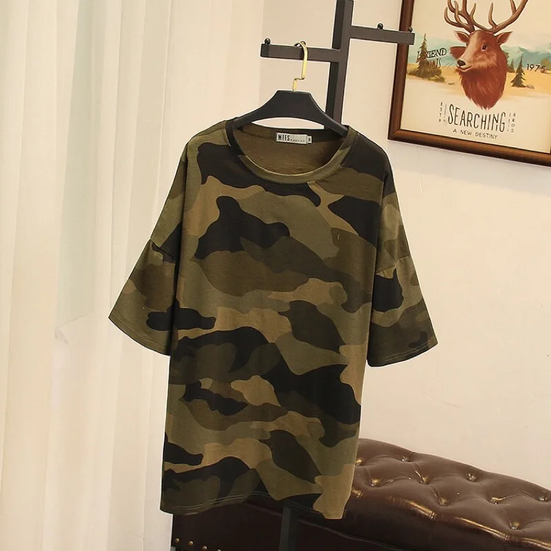

Ubetoku 2018summer women loose slim dress hip hop style camouflage dress 6XLplus size lady clothing(qun60)