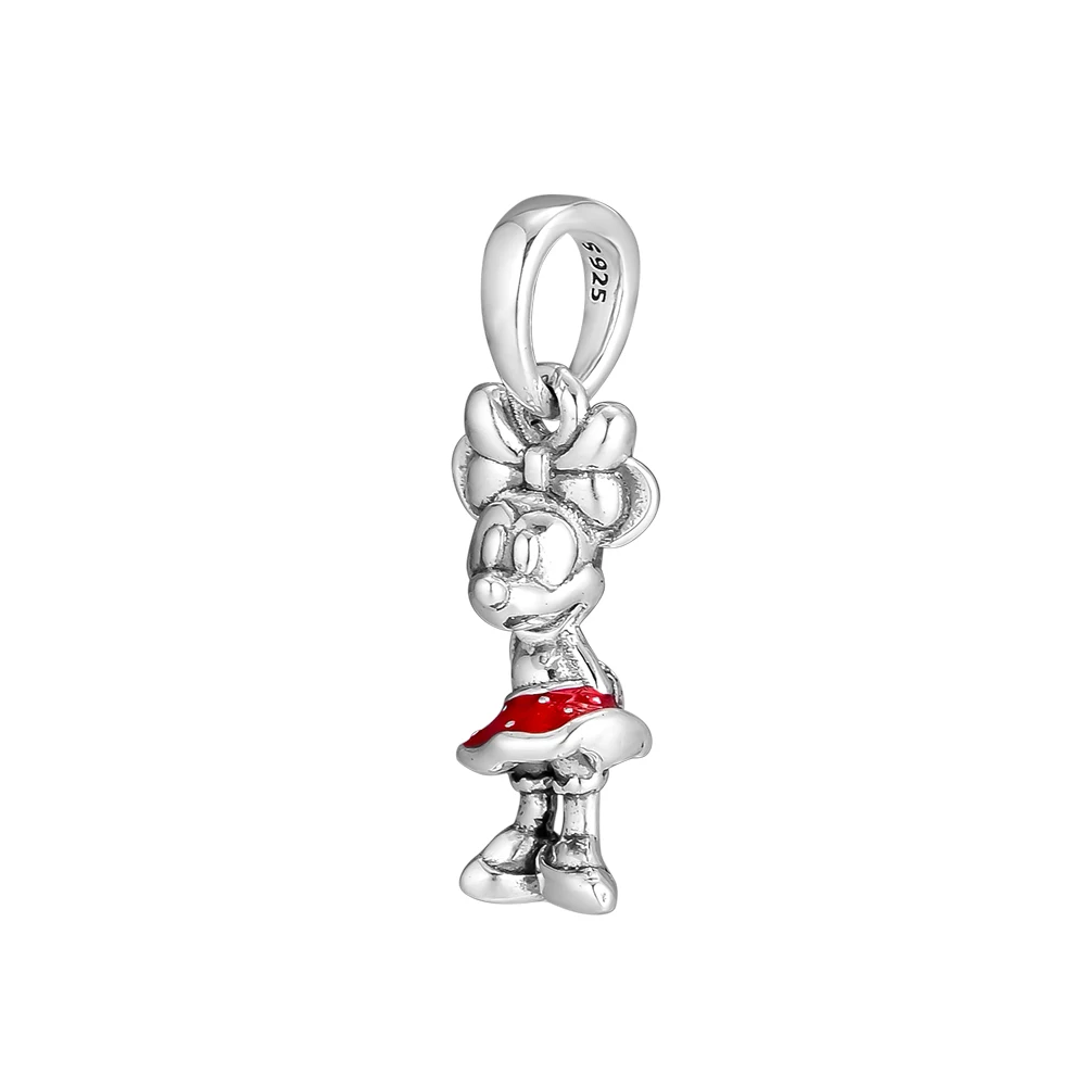 

Beads Minnie's Polka Dots Charm Pendant 100% 925 Sterling Silver Beads for Jewelry Making Fit Charms Bracelet Necklace DIY PF905