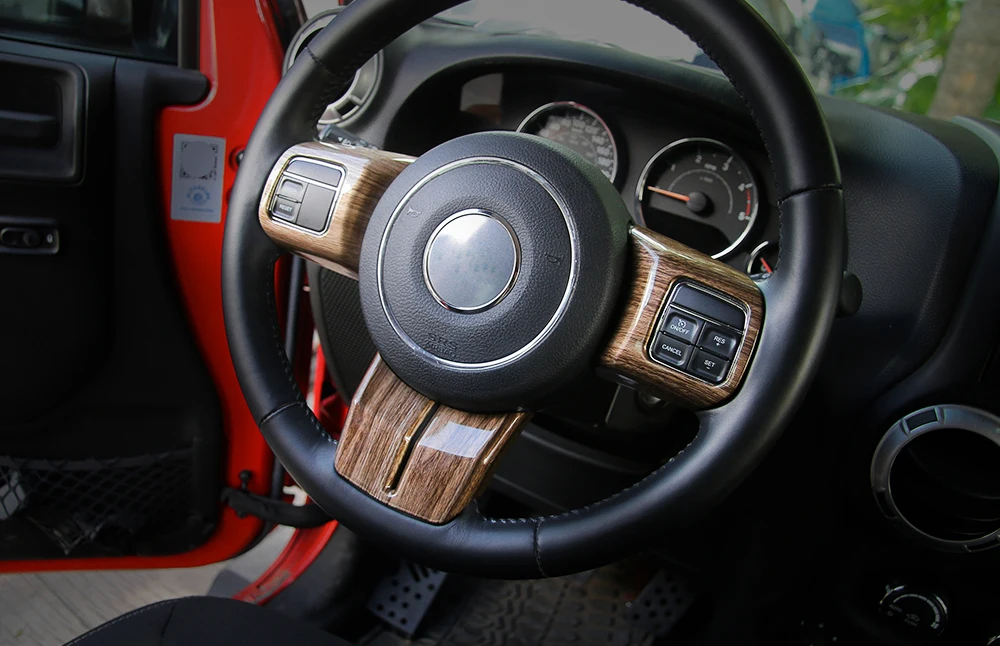 MOPAI ABS Автомобильный интерьер Руль украшения крышки наклейки для Jeep Wrangler/для Патриот/для компаса/Для Cherokee 2011 Up