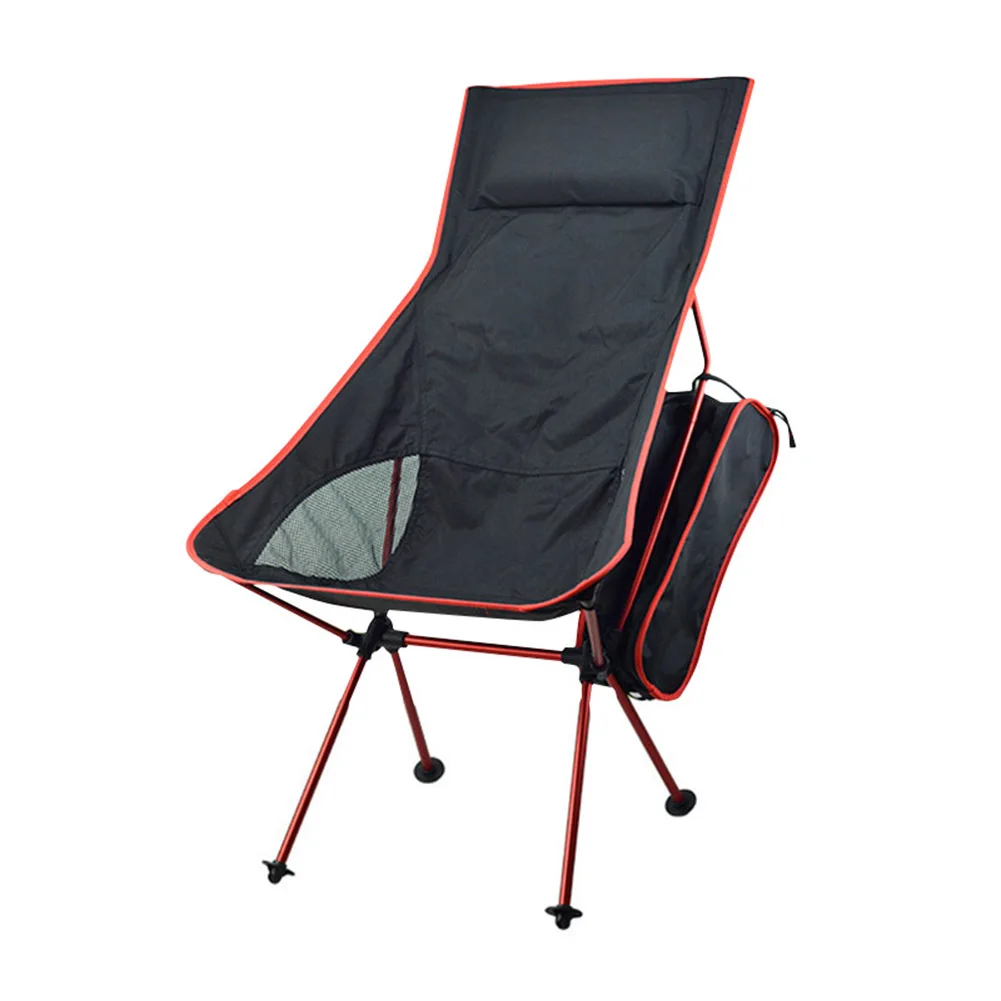 Newly Outdoor Ultralight Foldable Chair with Storage Bag for Camping Fishing 19ing - Color: Red