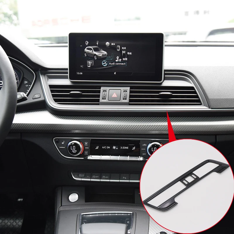 Carbon Fiber ABS Interior Side Air Condition Vent Cover Trim for Audi Q5 FY 2018