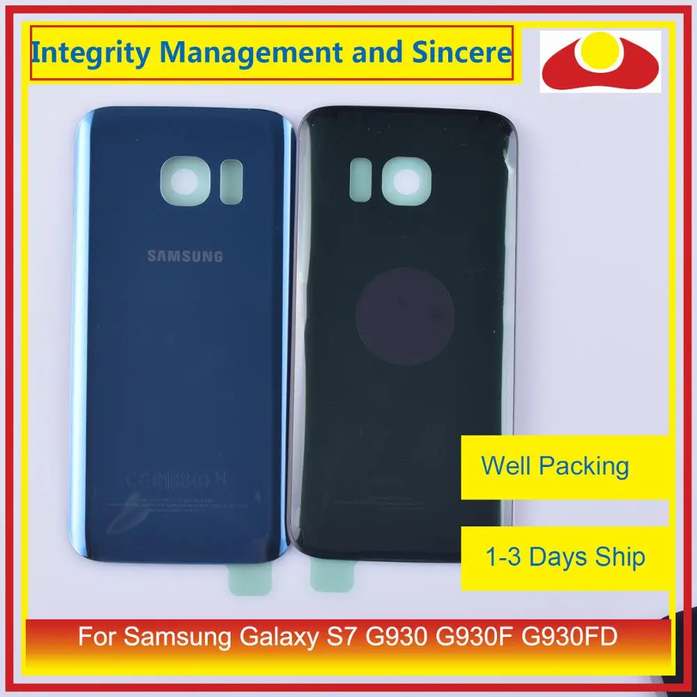 Для samsung Galaxy S7 G930 G930F G930FD SM-G390F корпус батарея Дверь задняя Задняя стеклянная крышка корпус