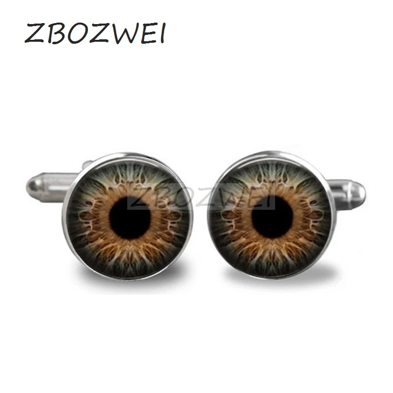 

ZBOZWEI 2018 New Fashion Handmade Cufflink Eye Glass cabochon Statement Art picture witchcraft High Quality Cufflink Jewelry