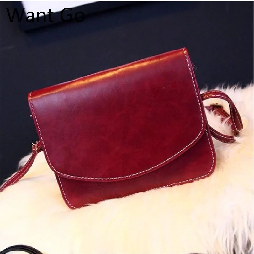 

Want Go Vintage Women Shoulder Bag Fashion Lady Solid Hasp Crossbody Bag Female Simple Pu Leather  Envelope Shape Messenger Bag