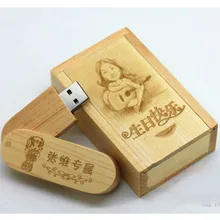 Kingdisk с логотипом по индивидуальному заказу, деревянная персональная креативный Подарочный станок с ЧПУ для резки дерева USB флэш-диск USB 4G 8G 16G 32G 20 pics бесплатный логотип