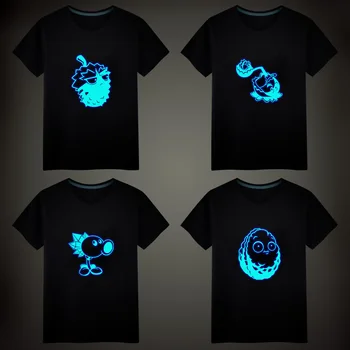 

Game PVZ Sunflower Peashoter Wallnut Luminous Kids T-Shirts Boy Girls Fluorescent Short Sleeves T shirt Baby Cotton Tops Ves