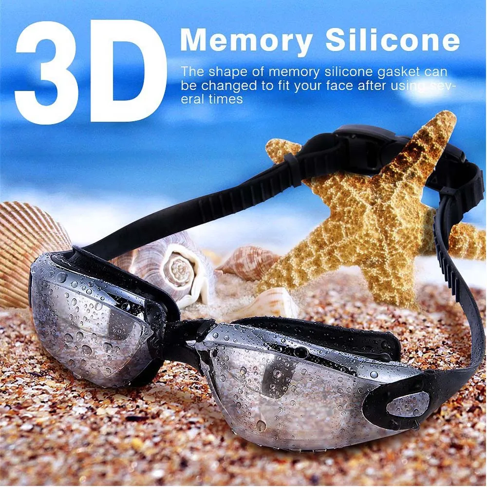 Professional Swimming Goggles With Hat and Ear Plug Nose Clip Suit Waterproof Swim Glasses anti-fog Sport Swim Eyewear