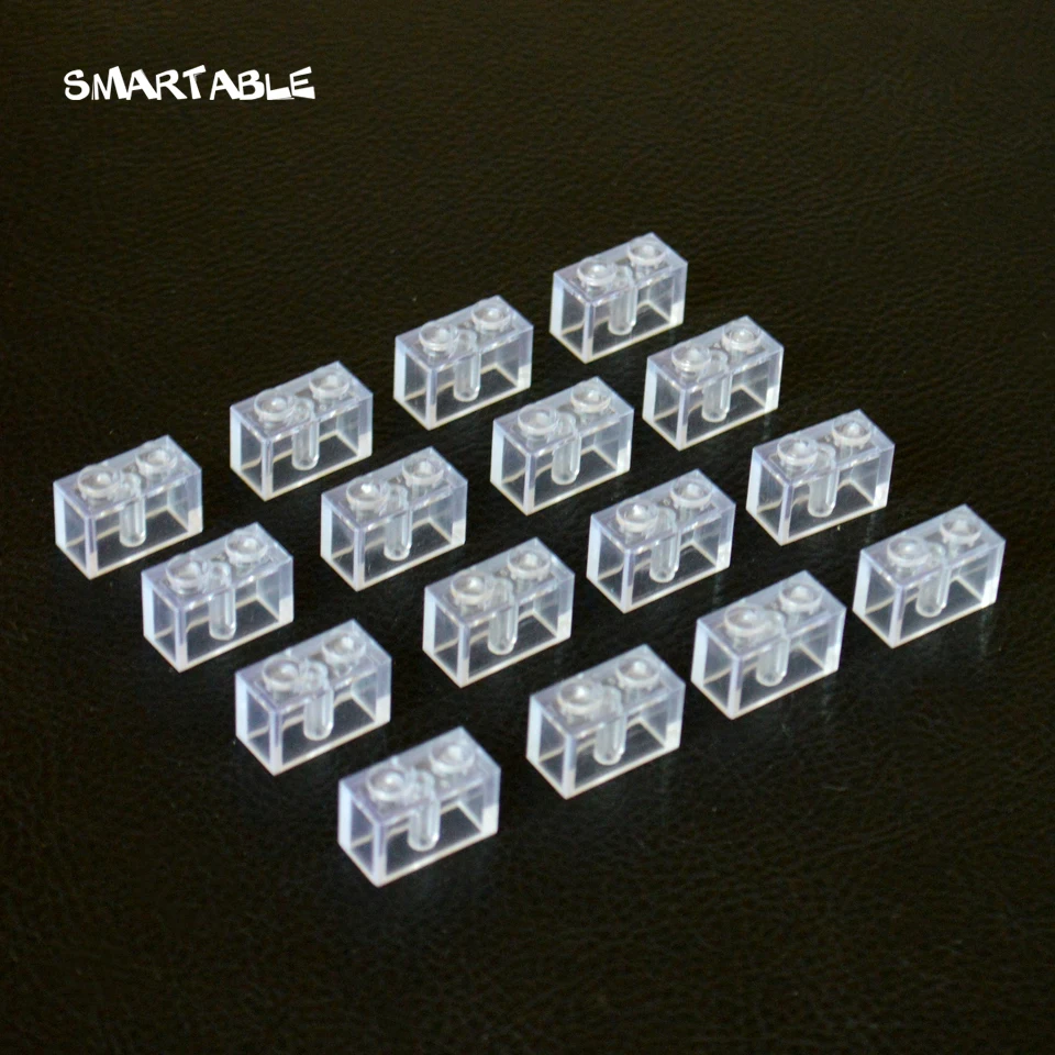 

Smartable Transparent Clear Brick 1x2 Building Blocks DIY Creative Toys For Children Compatible Legoing 3004 Toys 120pcs/lot