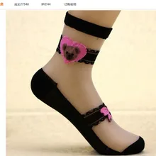 10 пар/партия,, женский в Корейском стиле, повседневные стеклянные носки, кружевные весенние лоскутные носки с цветочным принтом