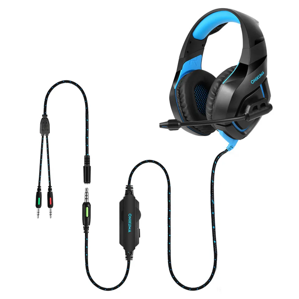 Onikuma K1-B pc gaming headset бас наушники микрофон для PS4 Новый Xbox 1 коммутатор компьютер мобильный телефон игры pubg наушники камуфляж