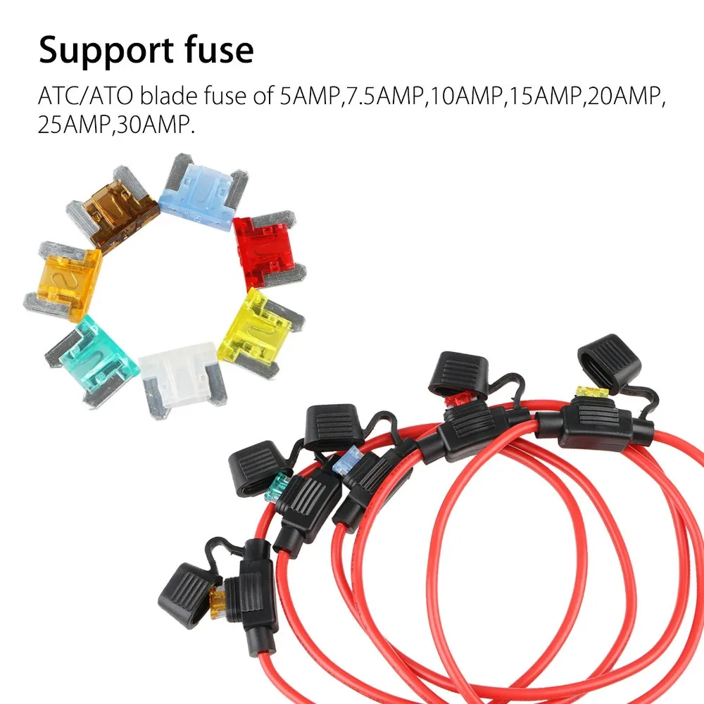 LUOHONGDA 12AWG ATC 2-30AMP автомобильный водостойкий встроенный патрон предохранителя лезвие средний в линии держатель предохранителя+ 1 шт. плавкие вставки