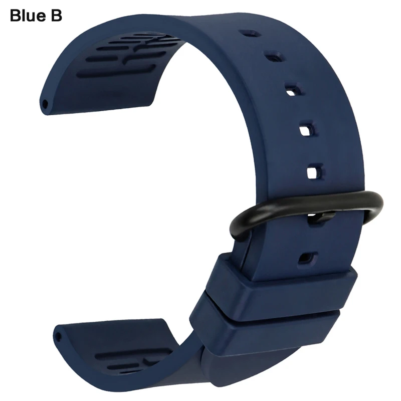 MAIKES, новинка, фторорубберские ремешки для часов 20, 22, 24 мм, спортивный резиновый ремешок для часов, лаконичный модный ремешок, аксессуары для часов, браслет для часов - Цвет ремешка: Blue  B