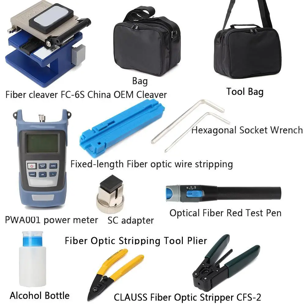 Fiber Optic FTTH Tool Kit With FC 6S Fiber Cleaver And Optical Power