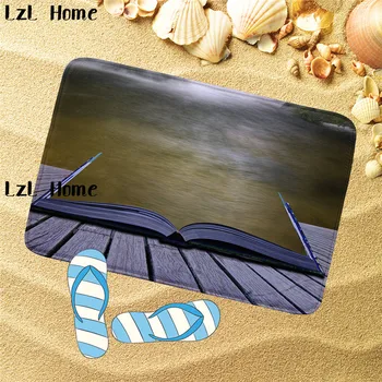 

LzL Home 1pc 40*60cm Bath Mat Bathroom Carpet Bathroom Mat For Toilet Bathroom Rug Seaside Scenery Anti Slip Mats Tapis Douche