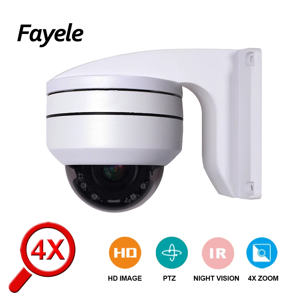 US $74.31 CCTV Security Outdoor AHD 1080P MINI Dome PTZ Camera Pan Tilt 4X Zoom AHD TVI CVI CVBS 4IN1 2MP Day Night IR 50M IP66 Waterproof