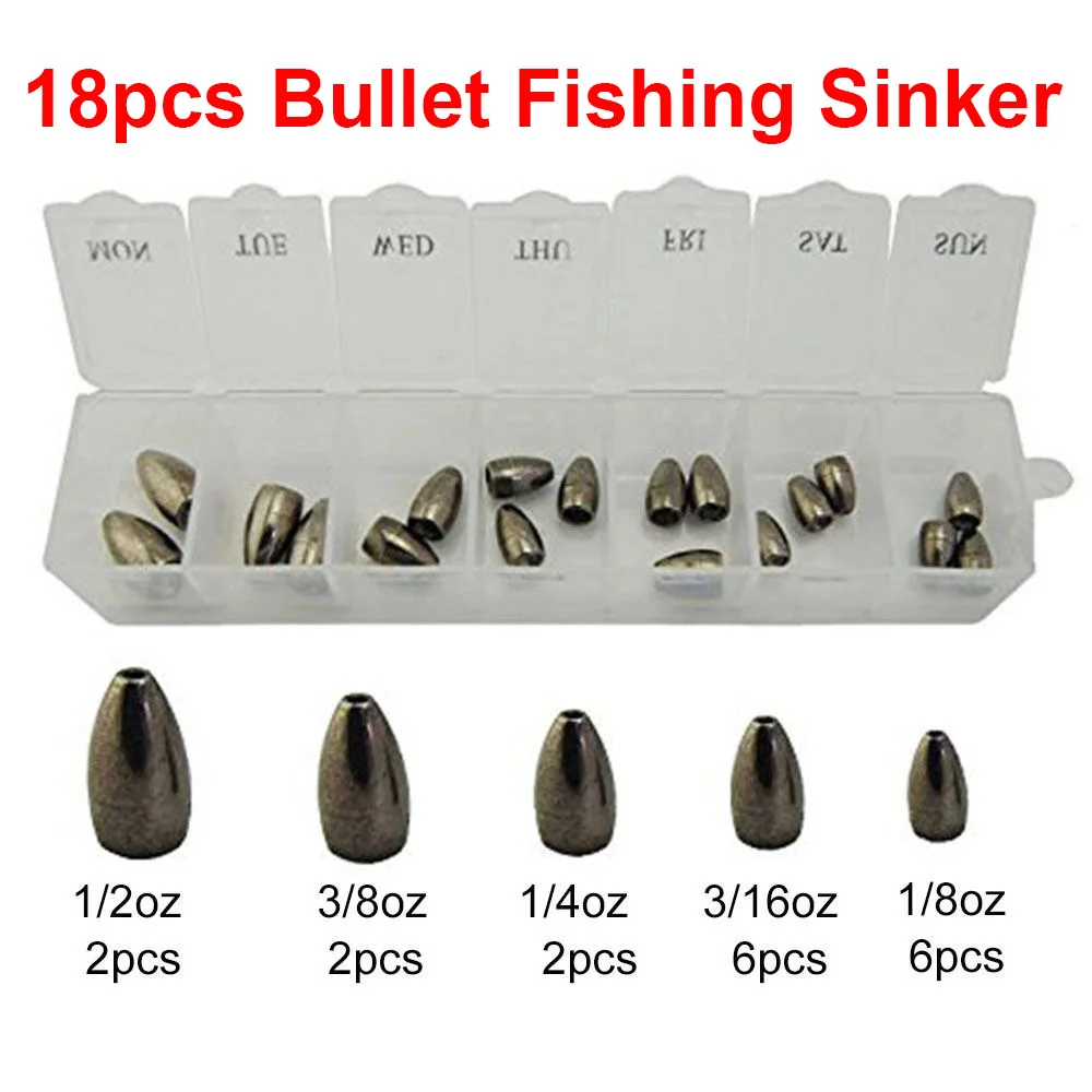 Buy 18pcs 100 Tungsten Bullet Fishing Sinker For