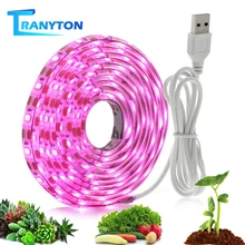 Pełnozakresowe LED rosną lampy USB LED roślin rosną taśmy 2835 SMD 0.5m 1m 2m Fitolampy świetlówka do roślin dla roślina doniczkowa kwiat sadzonka