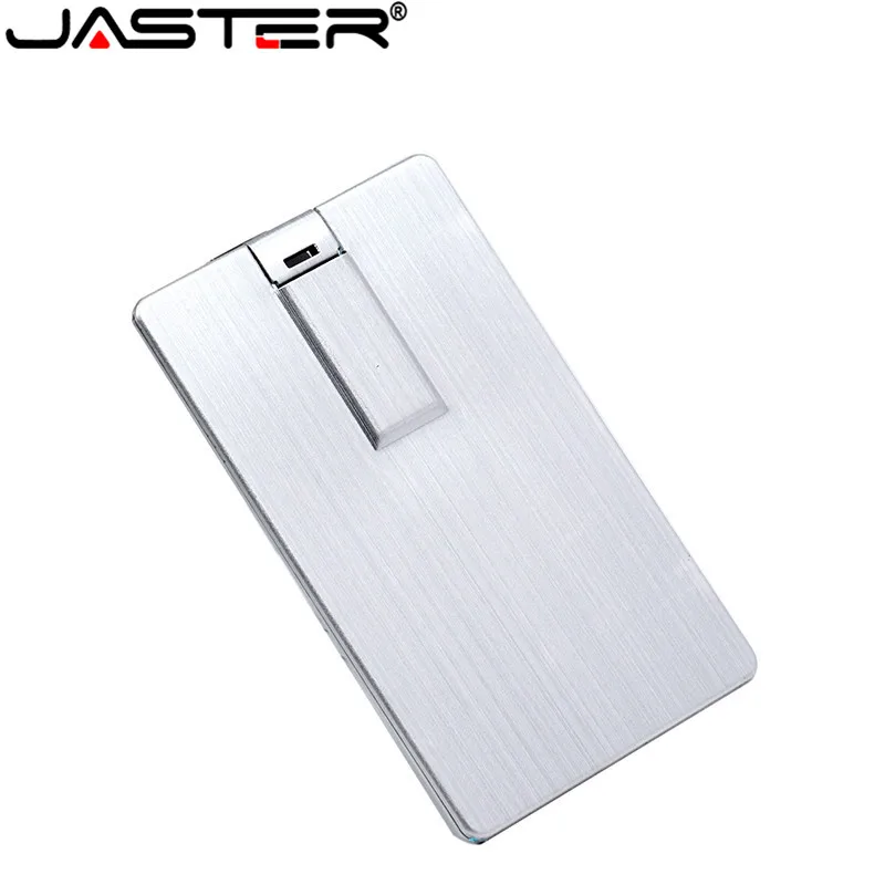 JASTER Usb флеш-накопитель 4 ГБ 8 ГБ 16 ГБ 32 ГБ 64 ГБ металлическая карта Флешка бизнес-подарок Usb флешка Кредитная карта флешка