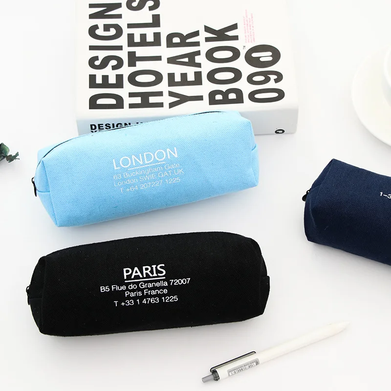 

Denim Pen Case Country Fabric Pencil Pouch Simple Style Office & School Supplies Black Pencil Bag Case