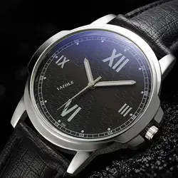 Модные классические синие стеклянные простые циферблатные светящиеся указки Мужские кварцевые часы Мужские наручные часы