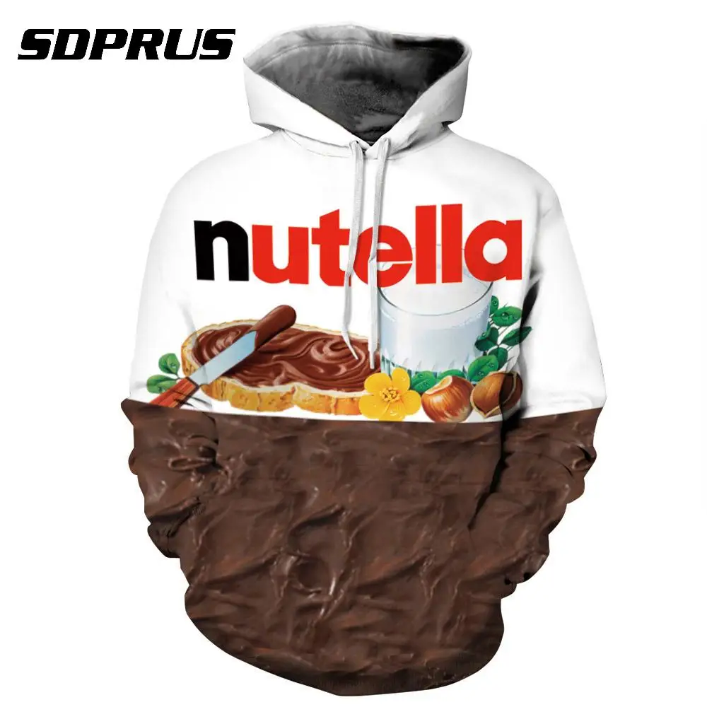 

New style 3D Milk Chocolate Printed Graphic Hooded Sweatshirts Active Tops Long Sleeve Autumn Casual Hoodies Jogger Tops