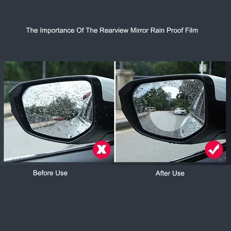 Car Rearview Mirror Protective Film Anti-Fog Membrane Waterproof Rainproof Car Mirror Window Clear Security Films