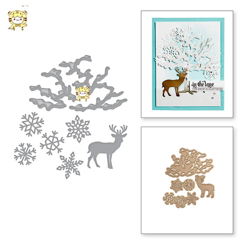

BM Winter deer snowflakes Metal Cutting Dies Stencils for DIY Scrapbooking/photo album Decorative Embossing DIY Paper Card