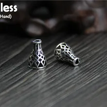 Uglyless реального S925 стерлингового серебра Бисер аксессуары ювелирные изделия DIY круглые бусины Выводы ручной полые Этнические украшения Винтаж