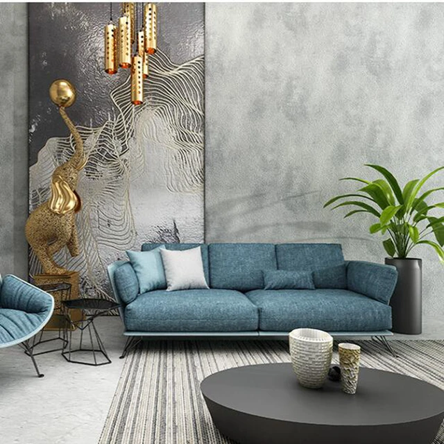 Light Grey Vinyl Concrete Textured Neutral Wallpaper Pale Gray White