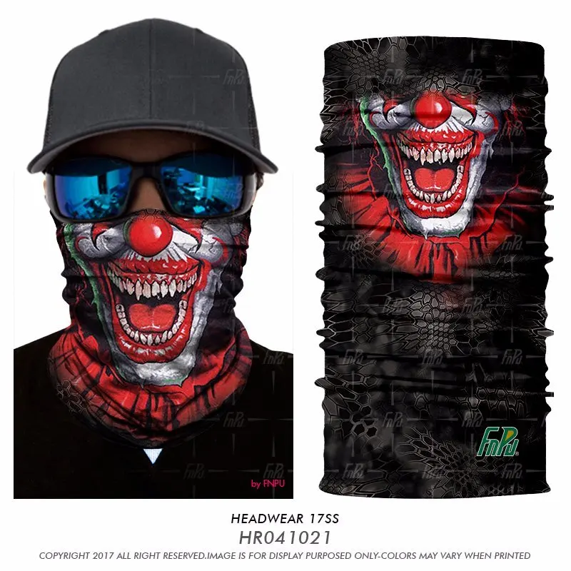 

Quick-Drying Joke Clown Sand Control Bicycle Scarf Magic Bandanas Neck Warmer Face Mask Shield Headband Tube Bandana For Men