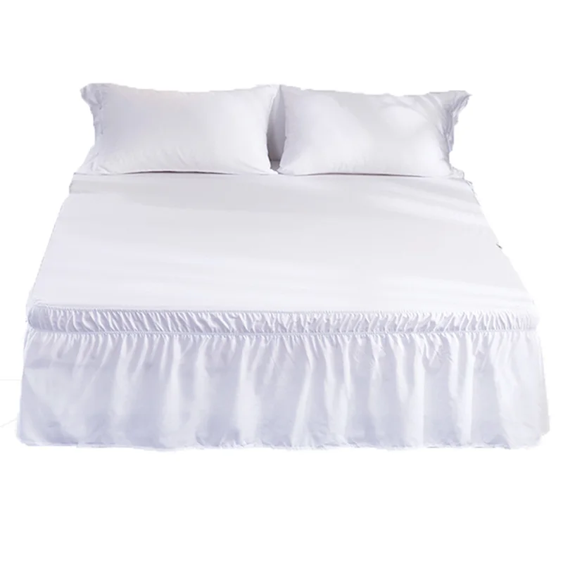 

Newly Bed Skirt Couvre Lit Bed Cover without Surface Elastic Band Bed Skirt Home Hotel Bed Skirt Bedding Cover Protector