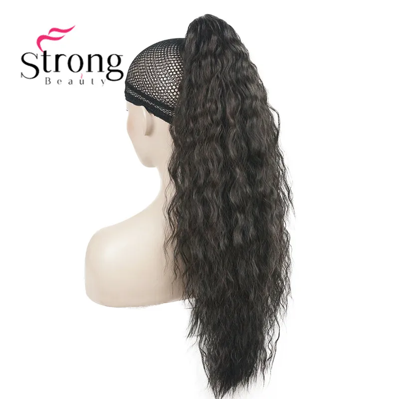 StrongBeauty 24 ''6 цветов синтетический конский хвост Кудрявые Волнистые коготь наращивание волос клип на шнурке шиньон