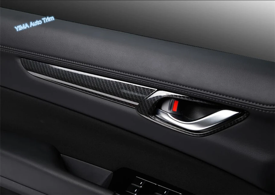 

Lapetus Auto Styling Inner Car Door Pull Handle Bowl Cover Trim 4 Pcs / Carbon Fiber Color For Mazda CX-5 CX5 2017 2018 2019 ABS