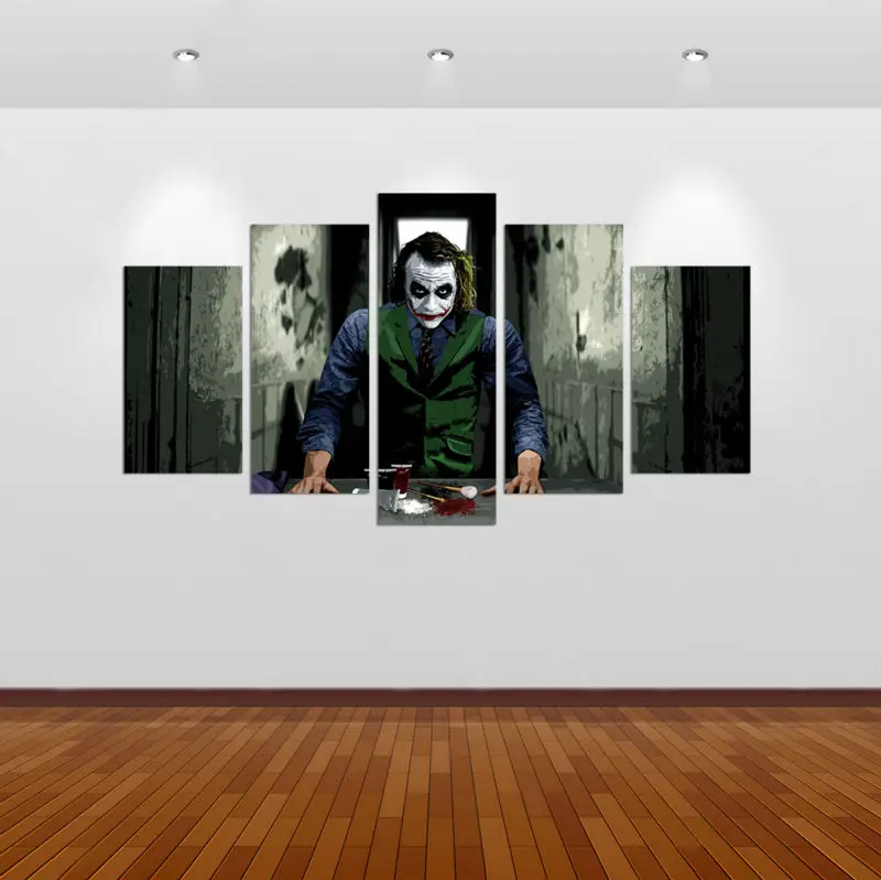 Framed 5pcs joker cosmetics painting Modern home decor Canvas Art Print